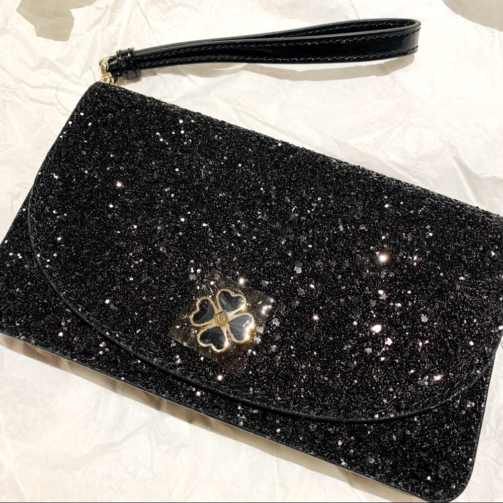 Kate Spade ♠️💎Odette glitter wristlet NWT